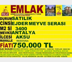 ANTALYA AKSU MURTUNADA SATILIK 3400 M2 EJDER MEYVE... ANTALYA AKSU MURTUNADA SATILIK 3400 M2 EJDER MEYVE...