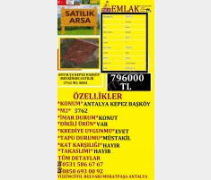 ANTALYA KEPEZ BAŞKÖYDE SATILIK 3762 M2 ARSA 79600... ANTALYA KEPEZ BAŞKÖYDE SATILIK 3762 M2 ARSA 79600...