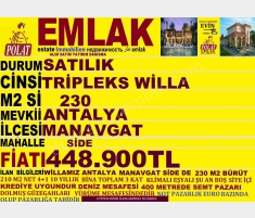 ANTALYA MANAVGAT SİDE DE SATILIK 230 M2 3 KATLI ... ANTALYA MANAVGAT SİDE DE SATILIK 230 M2 3 KATLI ...