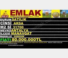 ANTALYA MANAVGAT SORGUNDA SATILIK 31700 DENİZE SIF... ANTALYA MANAVGAT SORGUNDA SATILIK 31700 DENİZE SIF...