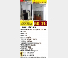 ANTALYA MURATPAŞA YILDIZDA GÜNLÜK KİRALIK 2+1 EŞYA... ANTALYA MURATPAŞA YILDIZDA GÜNLÜK KİRALIK 2+1 EŞYA...