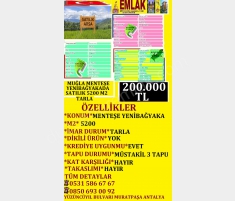 MUĞLA MENTEŞE YENİBAĞYAKADA SATILIK 5200 M2 TARLA ... MUĞLA MENTEŞE YENİBAĞYAKADA SATILIK 5200 M2 TARLA ...